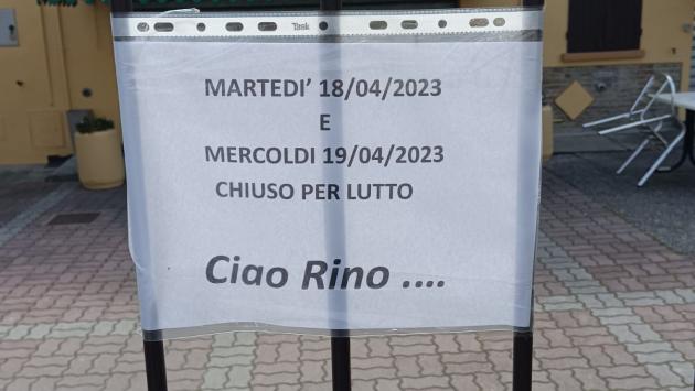 "Ciao Rino, è più che infinito il dolore che ci lasci. L’ultima promessa è che ti ricorderemo per sempre"
