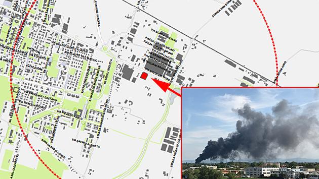 Nuova ordinanza post incendio: fino a martedì nel raggio di 1,4 Km finestre chiuse e evitate di passare nella zona (Più altri divieti)