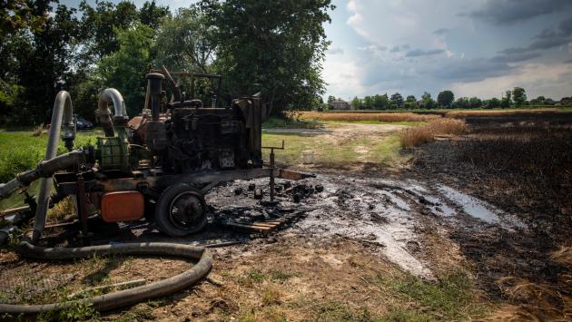 Incendio di sterpaglie  a  Malandriano messo in sicurezza da i vigili del fuoco