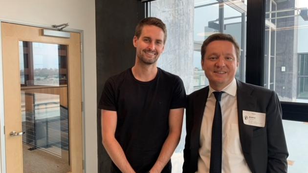 cs - Andrea Ceccherini (presidente osservatorio permanente giovani editori) ospita il fondatore e ceo di Snapchat Evan Spiegel 