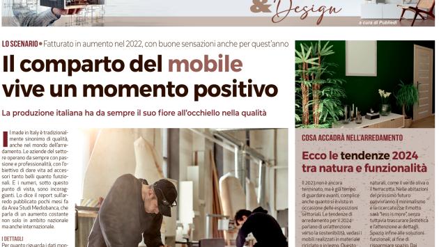 Domani con la Gazzetta un  inserto di 8 pagine su arredamento e design
