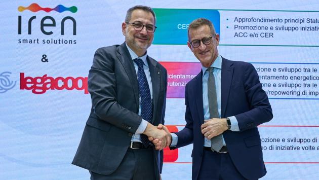 Energie rinnovabili, protocollo d'intesa fra Iren Smart Solutions e Legacoop 