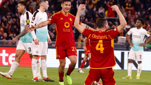 Europa league: poker di gol contro il Brighton, la Roma ipoteca il passaggio ai quarti