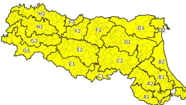 Domani allerta gialla per temporali  per tutto il giorno