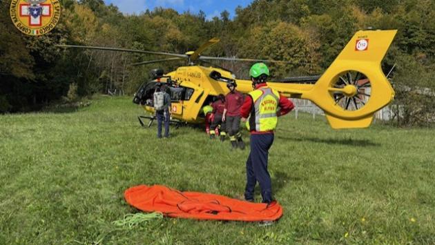  Intervento Santa Maria del Taro Trauma cranico per un cercatore di castagne