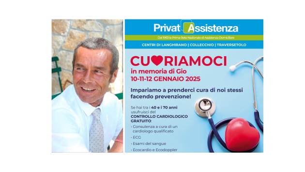 «Cuoriamoci», in memoria di Gio: esami cardiologici gratuiti 