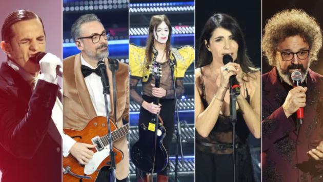 Sanremo, Brunori, Giorgia, Corsi, Cristicchi, Lauro primi 5
