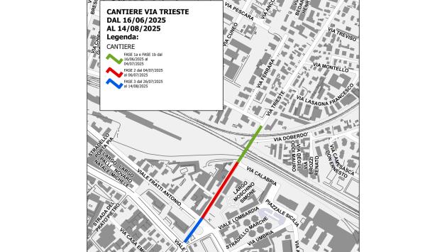 Modifiche alla viabilità in via Trieste per lavori Ireti. 