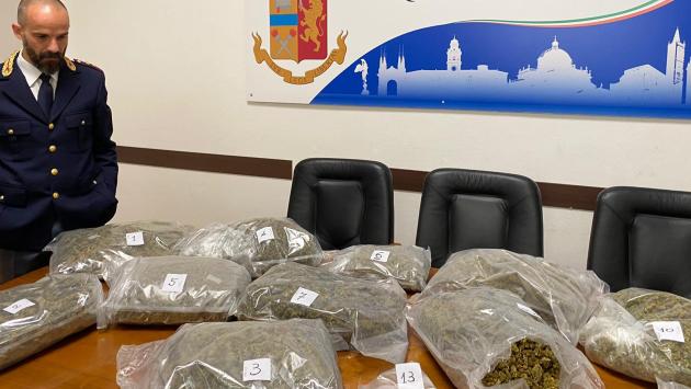 Dieci chili e mezzo di marijuana sequestrata