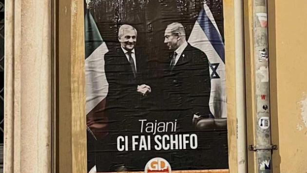 Tajani a Viterbo, appesi cartelli ingiuriosi in città
