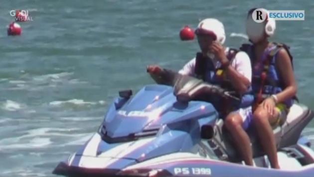 Il figlio di Salvini sulla moto d'acqua della Polizia. E' polemica