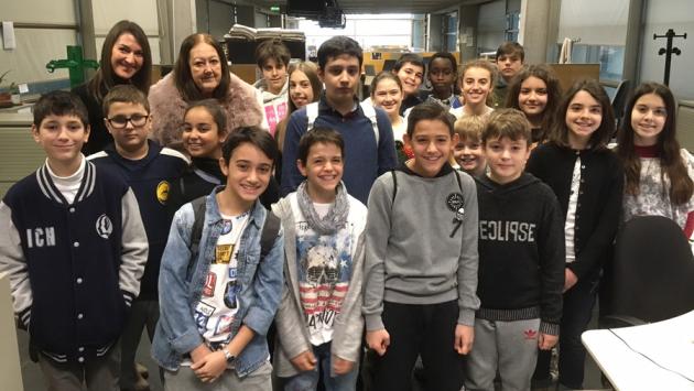 La 1° C della scuola media "Montalcini" di Noceto in redazione