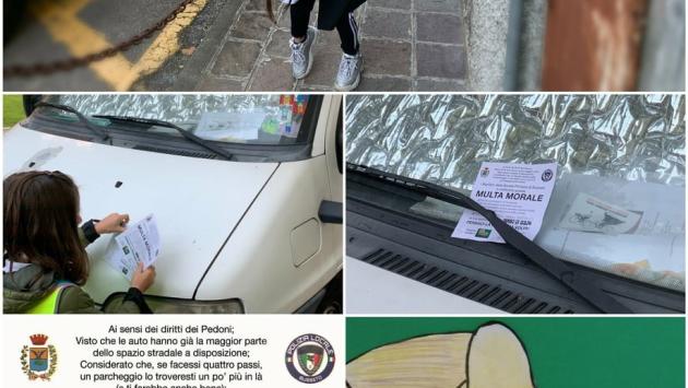I bambini fanno le 'Multe morali'  agli autisti indisciplinati