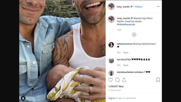 'E' nato Renn': Ricky Martin padre per la quarta volta 