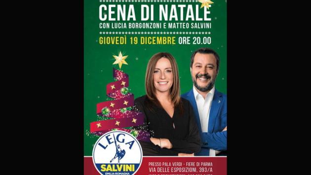 La cena di Natale della Lega Emiliana con Salvini e Borgonzoni