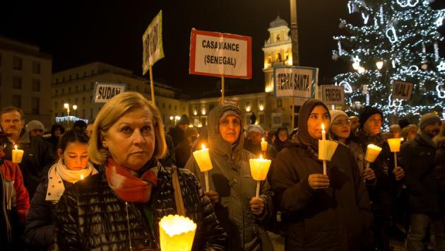 Le iniziative per i fedeli:  Messe e marce per la pace