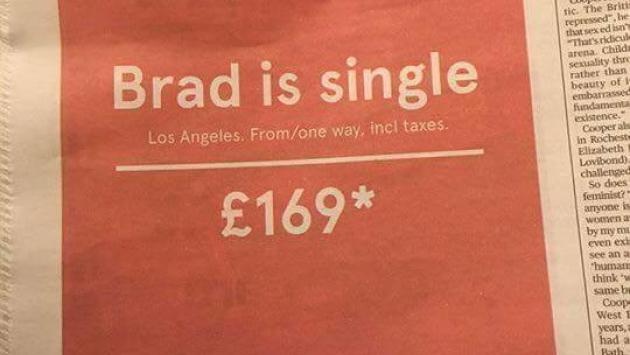 "Brad is single": ecco come convincere a volare a L.A. 