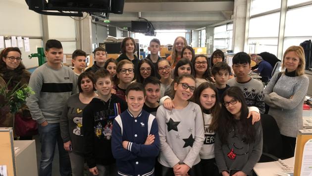 La 2° D della scuola media di Sorbolo visita la redazione 