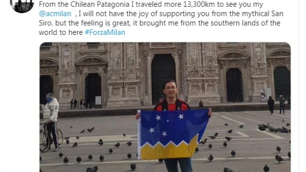 Dalla Patagonia per vedere il Milan ma non si gioca