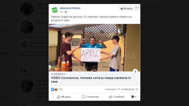 Coronavirus: corre una mezza maratona sul terrazzo di casa - Video 