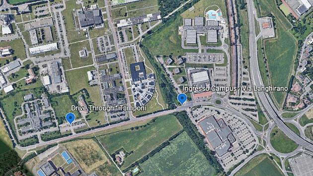 I tamponi «drive through» da oggi al campus universitario