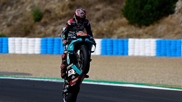 Quartararo in pole a Jerez su Viñales e Marquez, Rossi 11°