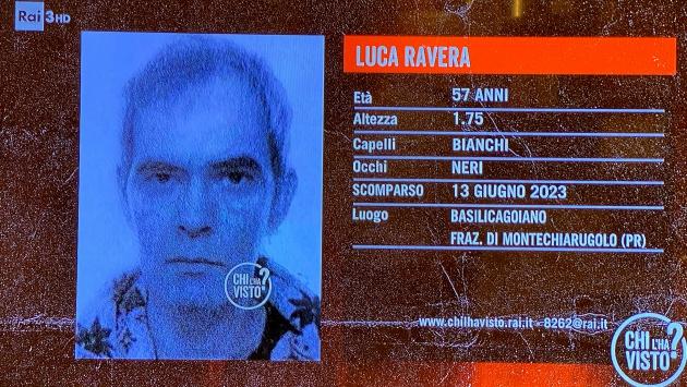 Si farà l'autopsia sul corpo ritrovato per capire se è di Luca Ravera