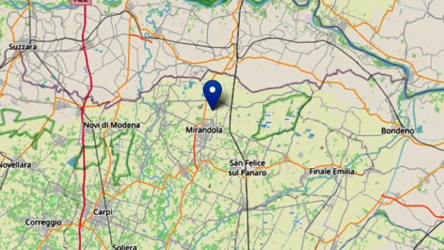 Mirandola, scossa di terremoto di magnitudo 2,4