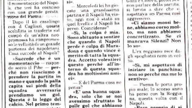 L'intervista alla Gazzetta di Parma dopo Parma-Napoli 1-0