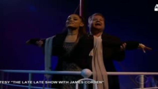 Ariana Grande e James Corden reinventano "Titanic" 