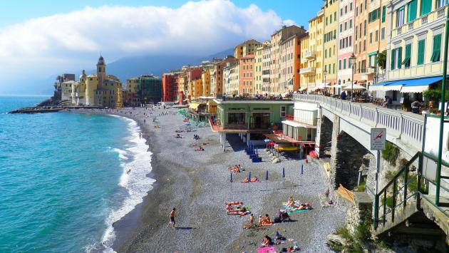 In spiaggia a Camogli
