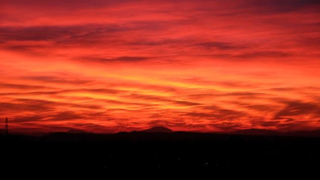 Tramonto infuocato a Corcagnano