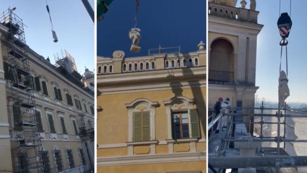 Reggia di Colorno: le statue sono tornate sulla facciata dopo il restauro