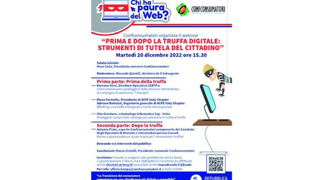 Webinar: "Prima e dopo la truffa digitale"