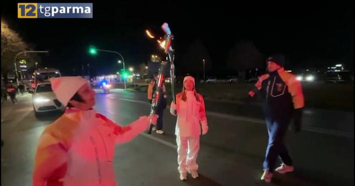 Accensione della fiamma olimpica con Giulia Ghiretti e Alessandro Fattori