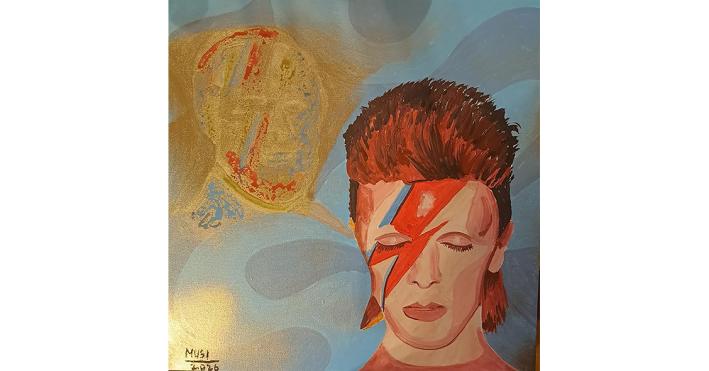 Dieci anni senza David Bowie. Apre a Parma la mostra d&rsquo;arte collettiva &laquo;Hello Starman!&raquo;. Anche un quadro della parmigiana Roberta Musi