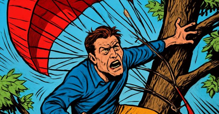 Paura a Pastorello: un uomo con il parapendio &egrave; rimasto impigliato tra gli alberi