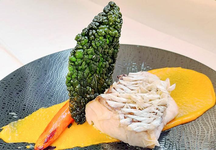 Dentice  con squame  croccanti e zenzero