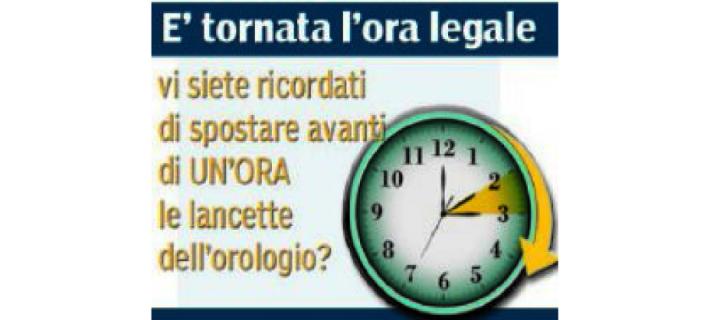 &egrave; Tornata l'ora legale
