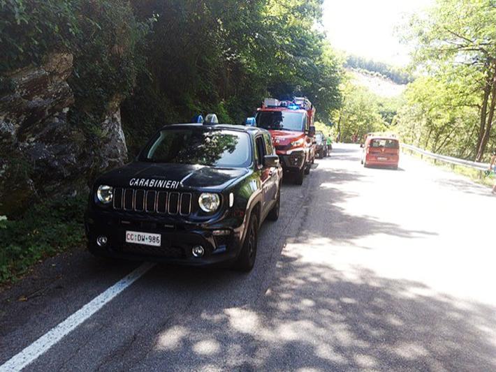 Passo del Brattello, ciclista in moutain bike cade e si procura dei traumi. Trasportato in elicottero al Maggiore