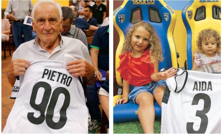 Fedelissimi al Tardini L' arzillo  novantenne e Aida di tre anni