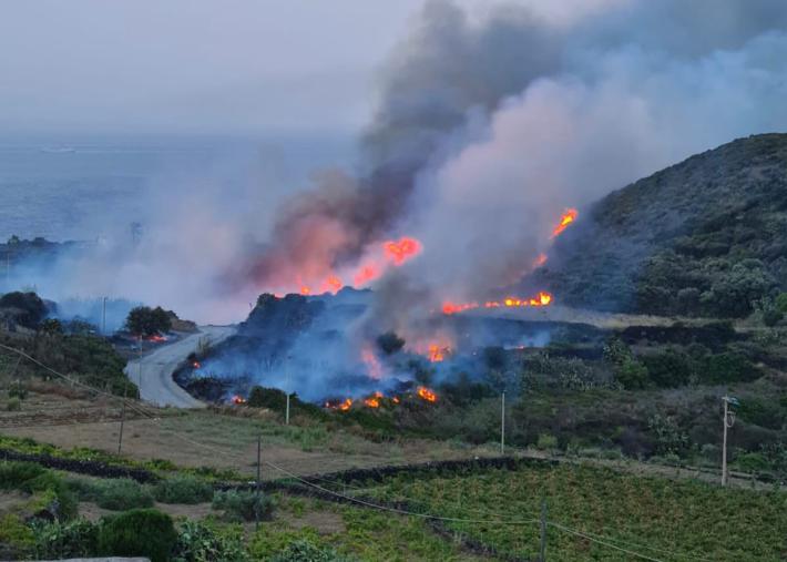 Incendio a Pantelleria: turisti in fuga, evacuate le ville dei vip