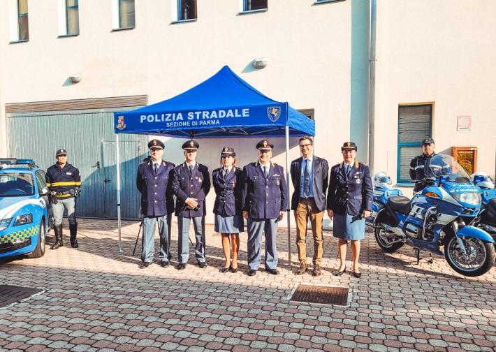 Il sindaco in visita alla polizia stradale