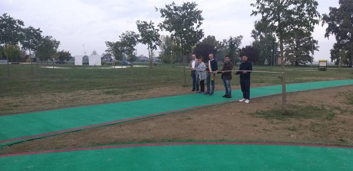 Taglio del nastro per la nuova pista ciclopedonale nel parco Baden Powell