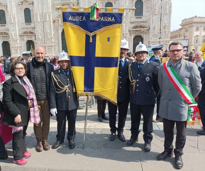 Milano, Il gonfalone di Parma alla manifestazione nazionale contro le mafie
