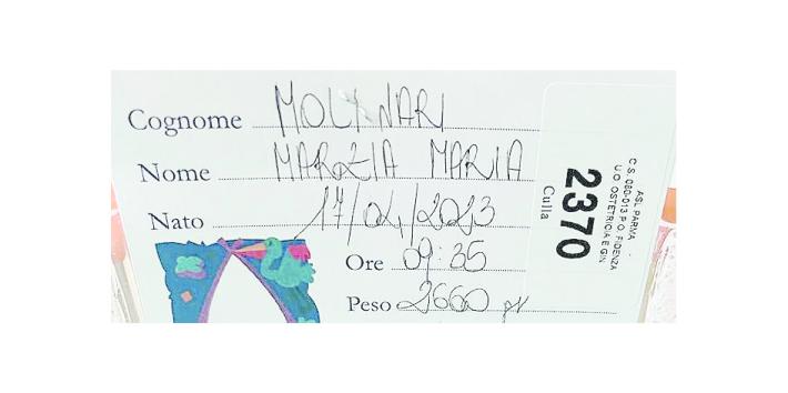  &Egrave; nata Marzia Maria Molinari