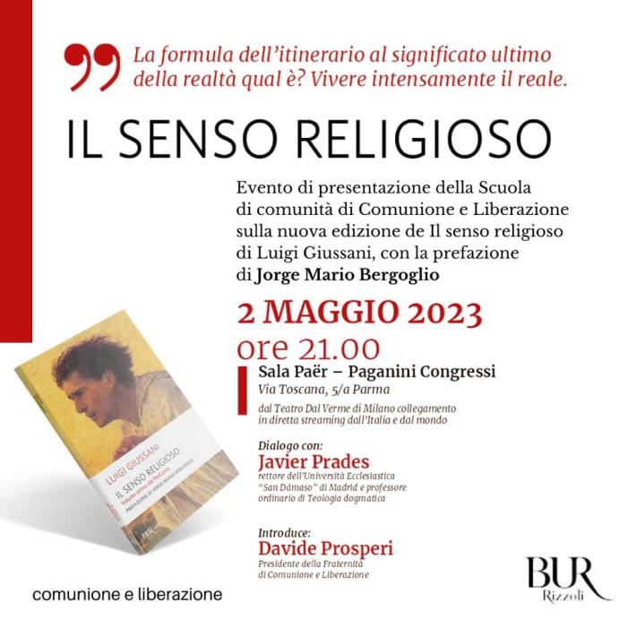 "Il Senso religioso", la nuova edizione del libro di don Giussani al centro della serata di marted&igrave; 2 aprile al  Paganini Congressi