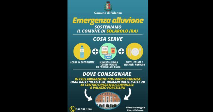 Il Comune di Fidenza raccoglie aiuti per Solarolo