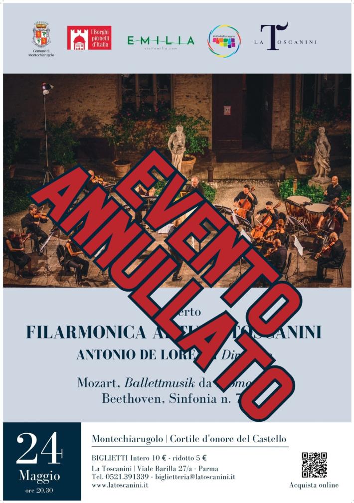 Filarmonica Toscanini a Montechiarugolo: annullato il concerto del 24 maggio 