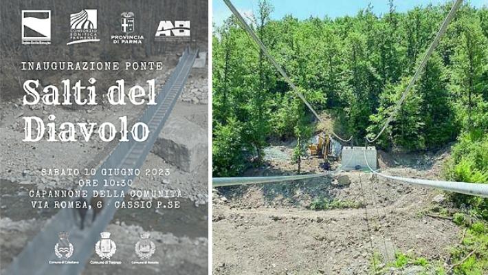 &laquo;Salti del diavolo&raquo;: tirate le funi d'acciaio per la nuova passerella